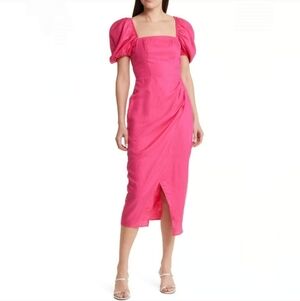 & Other Stories | Fitted Asymmetric Puff Sleeve Dress